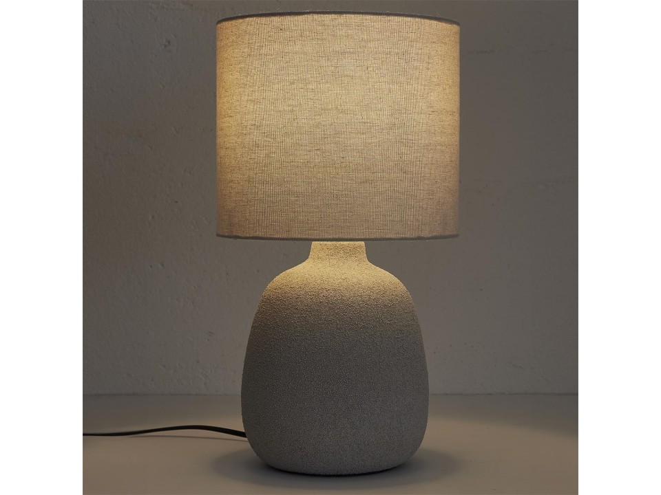 Lampa stołowa Amani ceramiczna szara jasna - Intesi