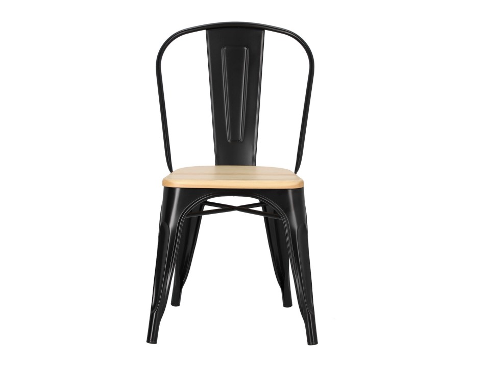 Krzesło Paris Wood czarne sosna naturalna - d2design