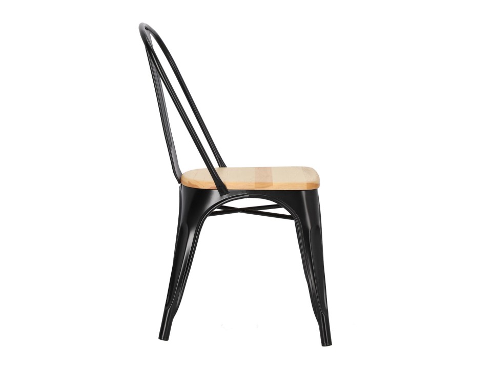 Krzesło Paris Wood czarne sosna naturaln - d2design
