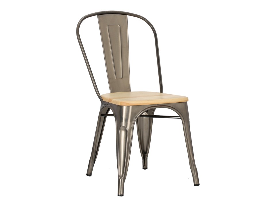 Krzesło Paris Wood metaliczne sosna naturalna - d2design