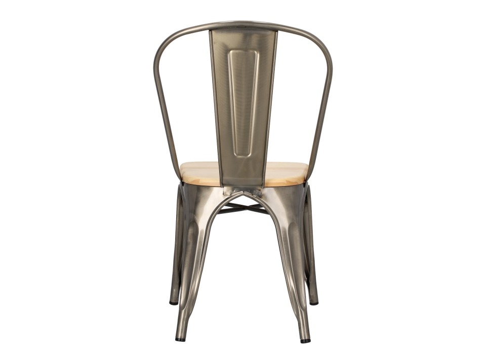 Krzesło Paris Wood metaliczne sosna naturalna - d2design