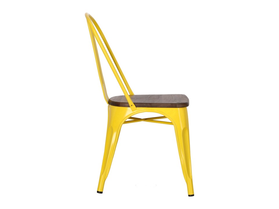 Krzesło Paris Wood żółte sosna orzech - d2design