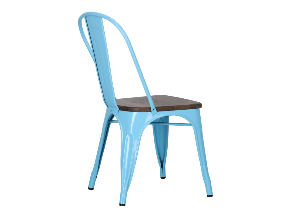 Krzesło Paris Wood niebieskie sosna orzech - d2design
