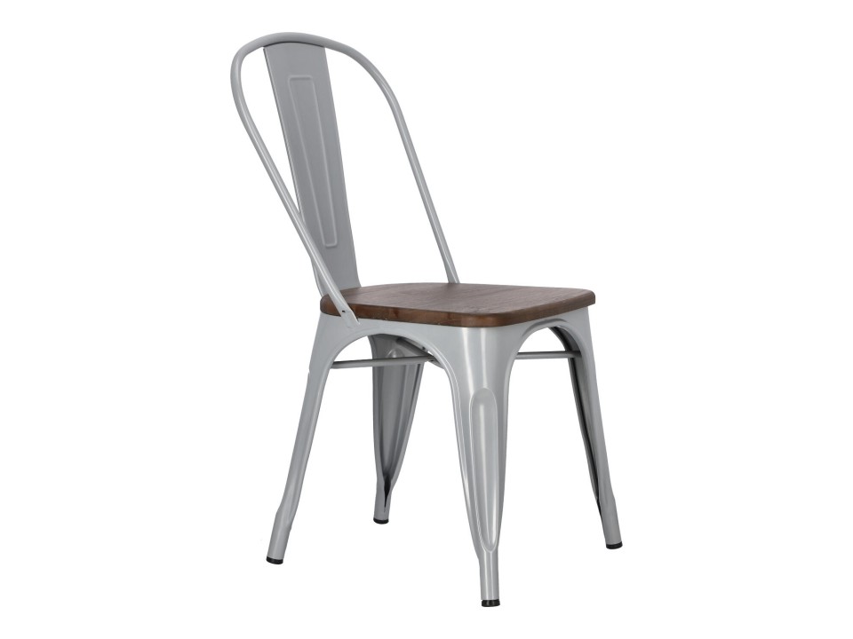 Krzesło Paris Wood szare sosna orzech - d2design