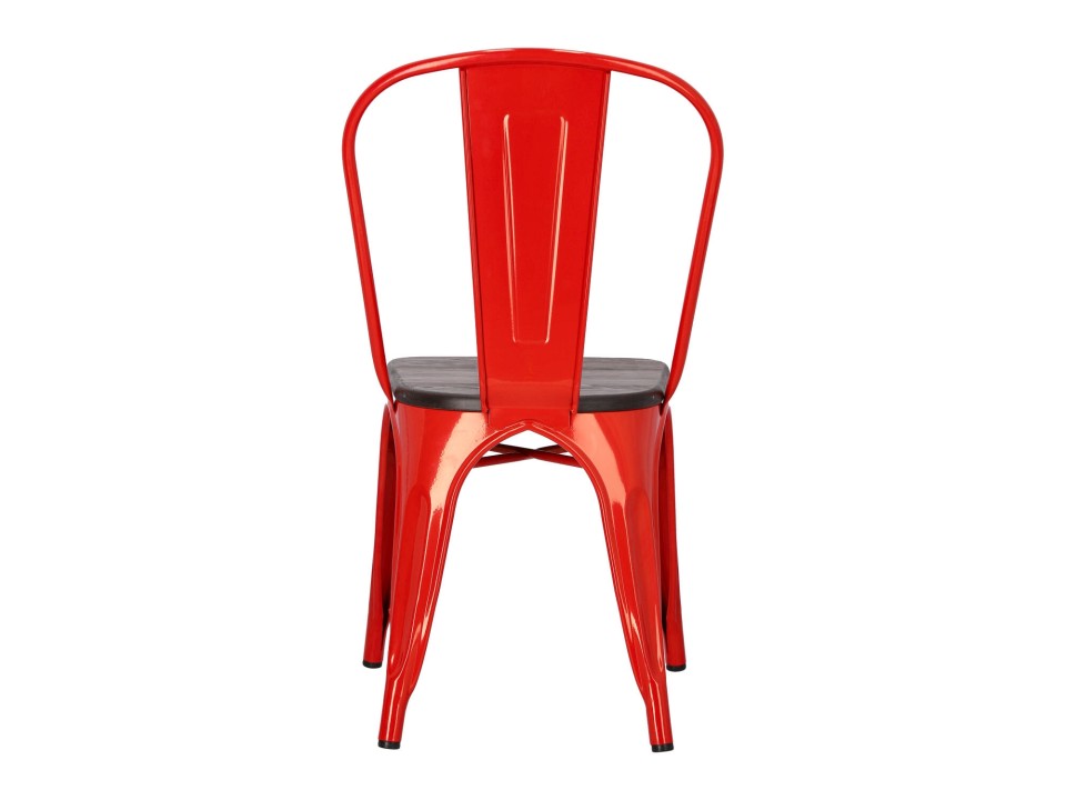 Krzesło Paris Wood czerwone sosna szczot - d2design