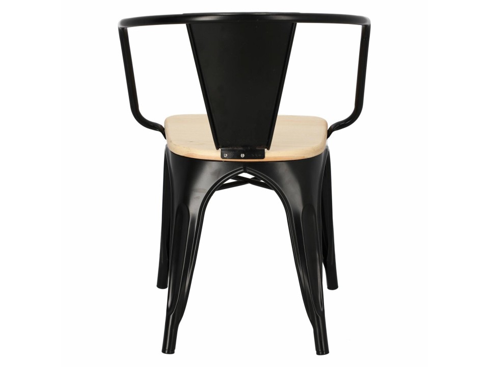 Krzesło Paris Arms Wood czarne sosna nat uralna - d2design
