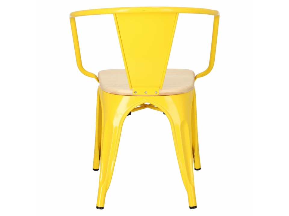 Krzesło Paris Arms Wood żółte sosna natu ralna - d2design