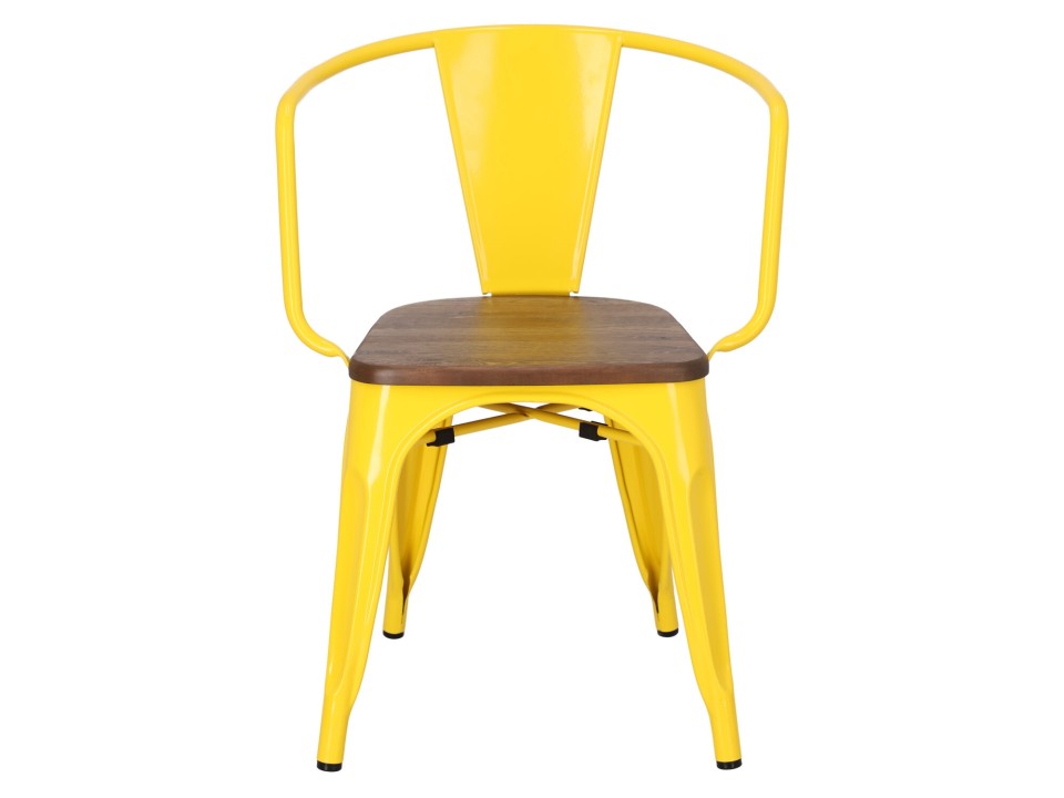 Krzesło Paris Arms Wood żółte sosna orze ch - d2design