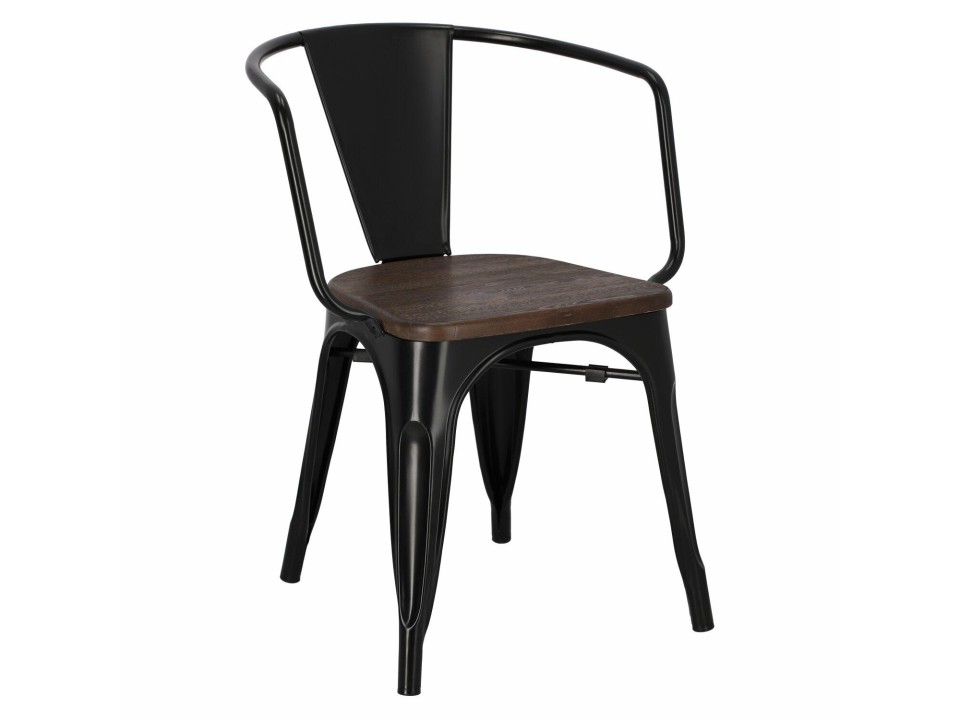 Krzesło Paris Arms Wood czarne sosna szc zotkowana - d2design