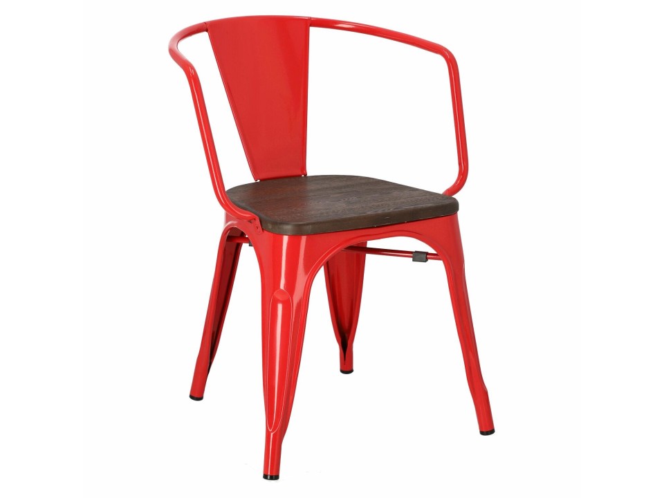 Krzesło Paris Arms Wood czerw. sosna szc zotkowana - d2design