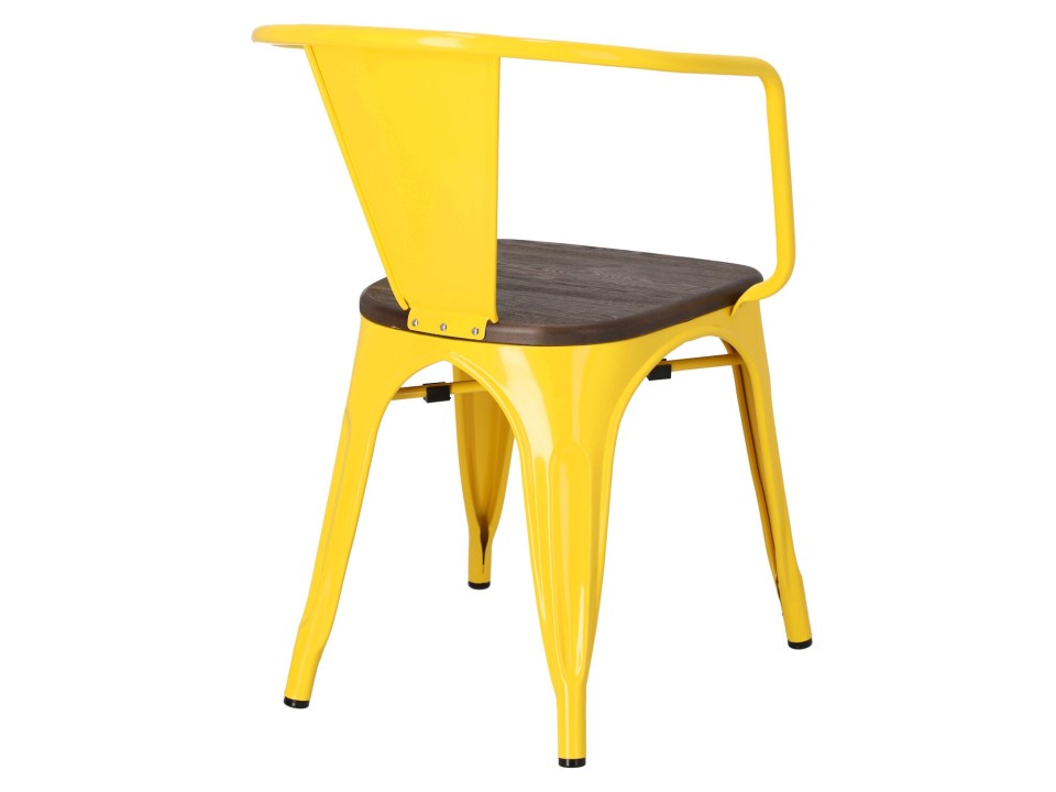 Krzesło Paris Arms Wood żółte sosna szcz otkowana - d2design