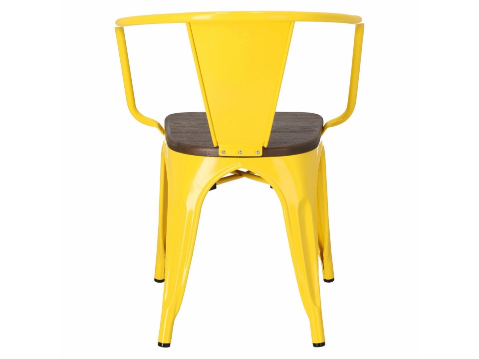 Krzesło Paris Arms Wood żółte sosna szcz otkowana - d2design