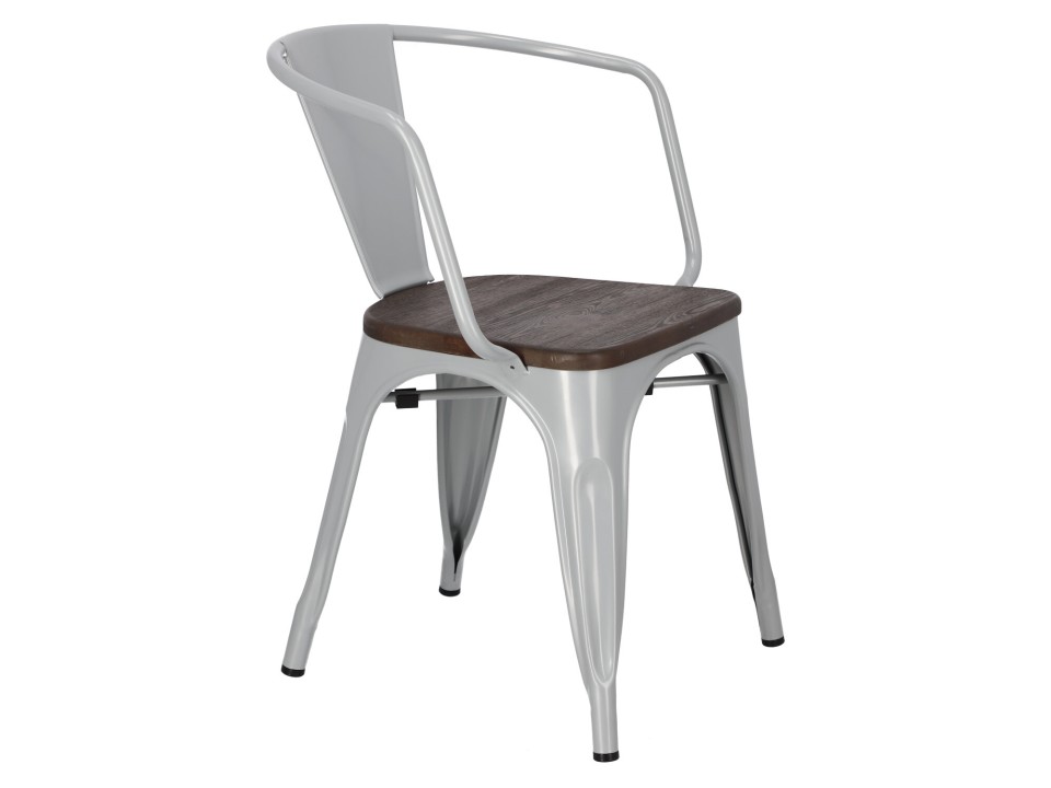 Krzesło Paris Arms Wood szare sosna szcz otkowana - d2design