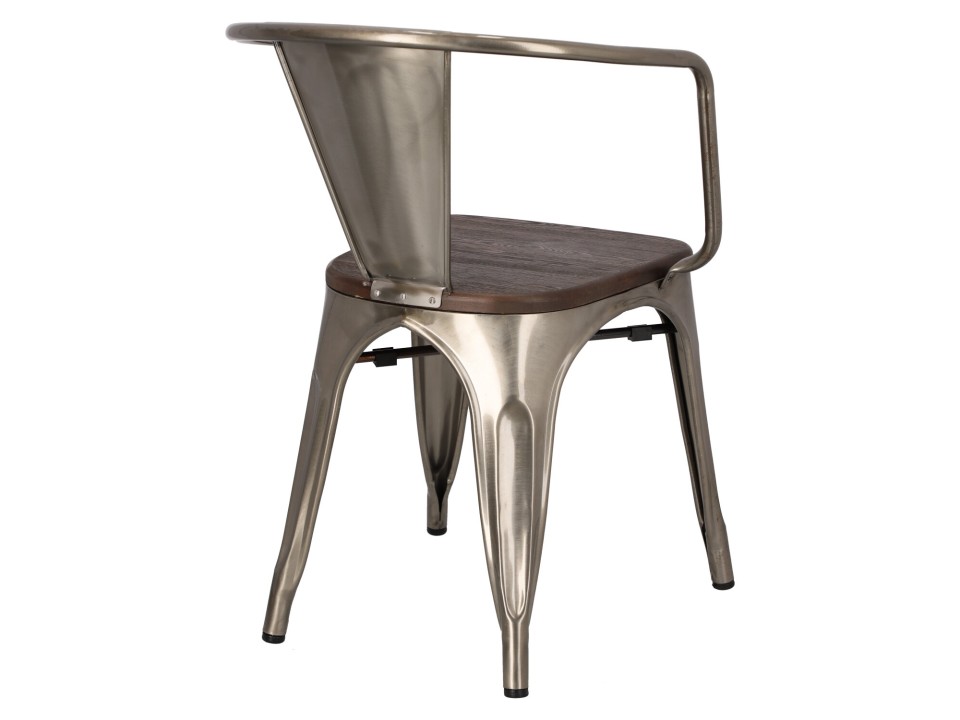 Krzesło Paris Arms Wood metal sosna szcz otkowana - d2design