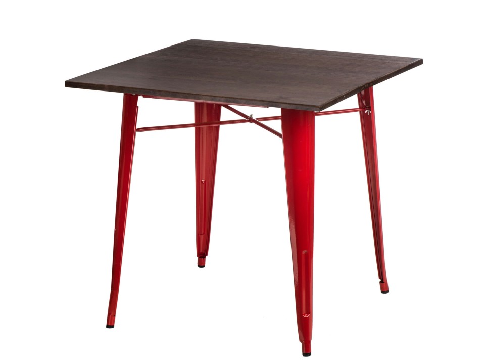 Stół Paris Wood czerwony sosna orzech - d2design