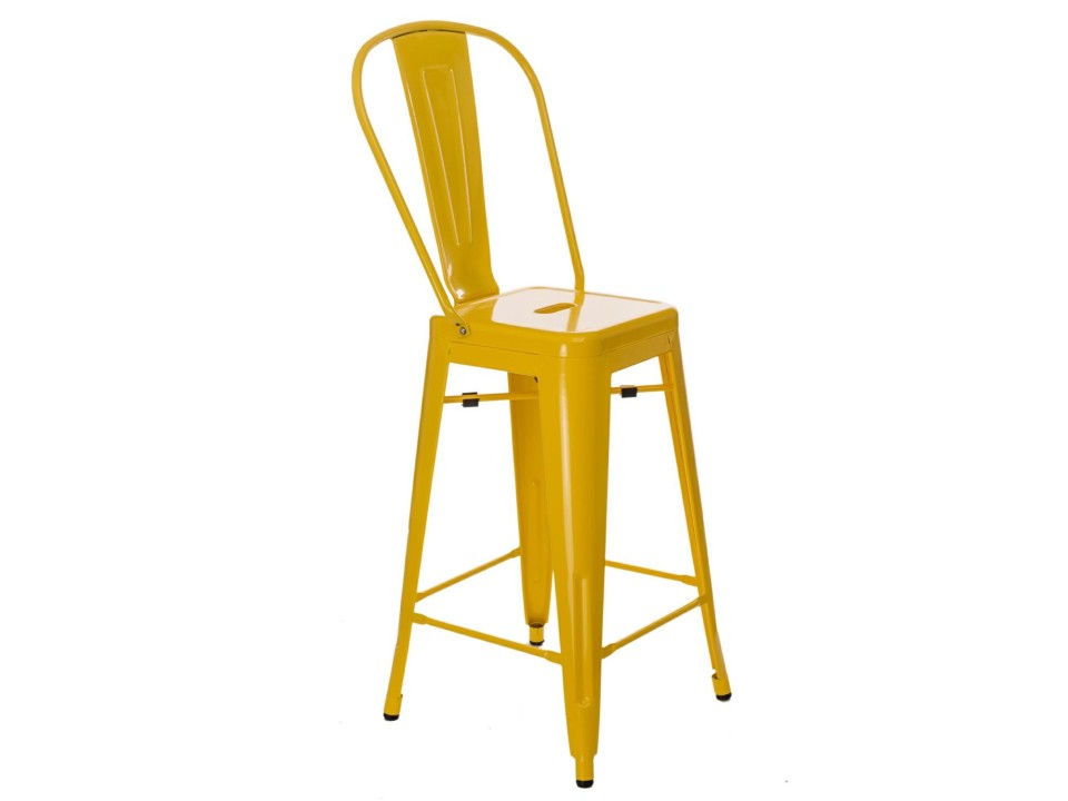 Hoker Paris Back 66cm żółty inspirowany Tolix - d2design