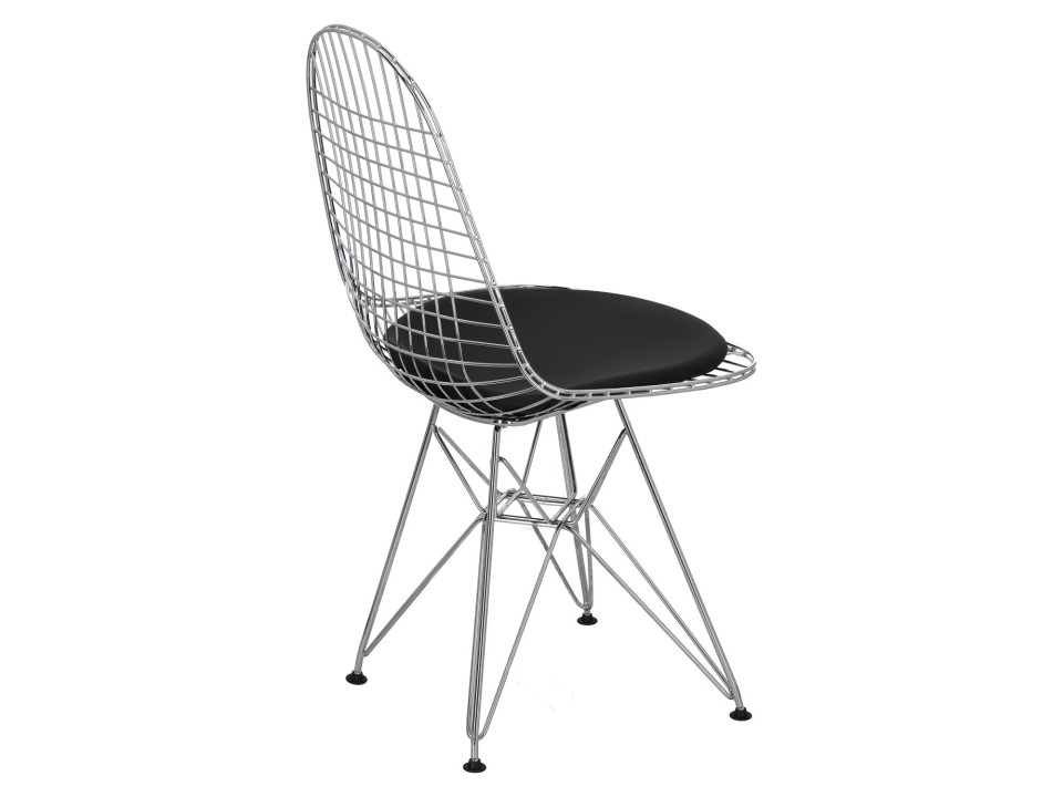Krzesło Net czarna pojedyncza poduszka - d2design