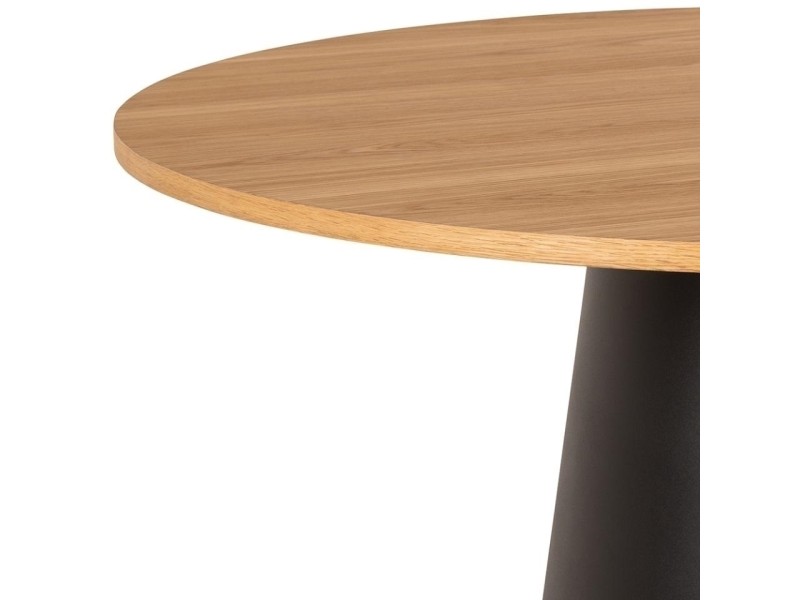Stół okrągły Soli 120cm dąb/czarny - ACTONA