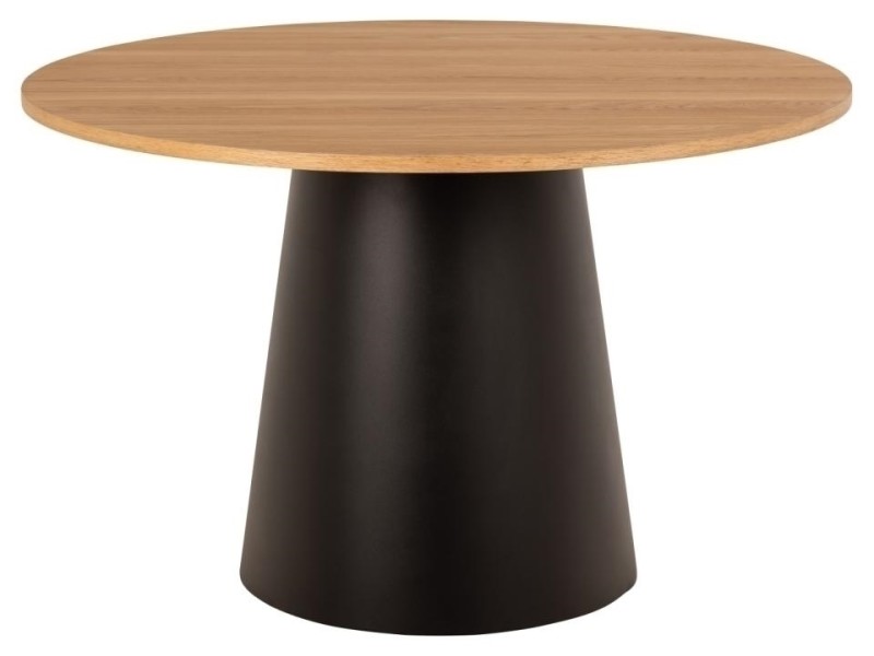Stół okrągły Soli 120cm dąb/czarny - ACTONA