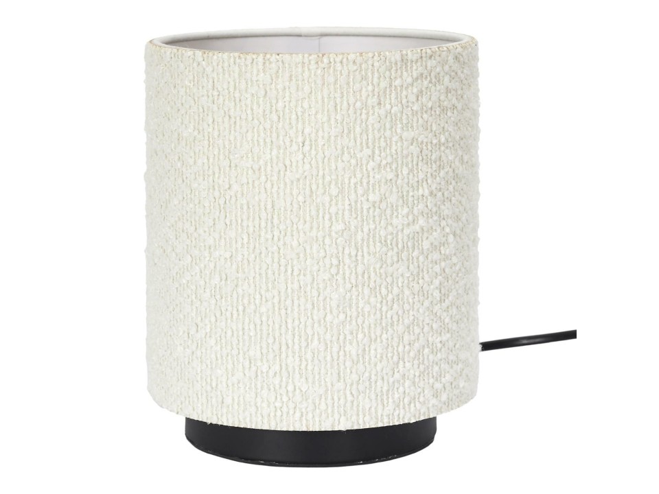 Lampa stołowa z kloszem boucle biała - Intesi