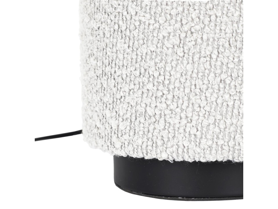 Lampa stołowa z kloszem boucle biała - Intesi
