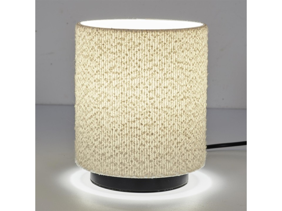 Lampa stołowa z kloszem boucle biała - Intesi