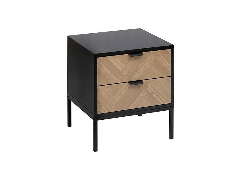 Szafka nocna Chevron z efektem naturalnego drewna - 5five simply smart