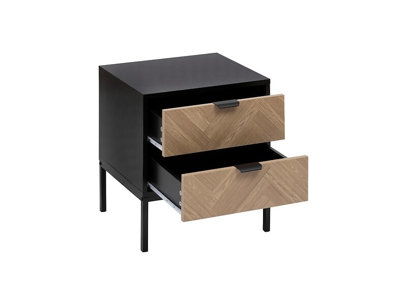 Szafka nocna Chevron z efektem naturalnego drewna - 5five simply smart