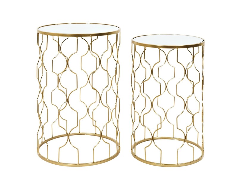 Zestaw 2 stolików Dubai złoty - Intesi