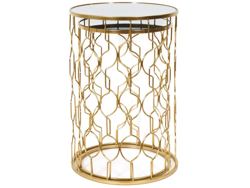 Zestaw 2 stolików Dubai złoty - Intesi