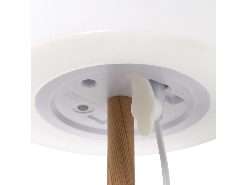 Lampa stołowa ładowana z efektem drewna - Intesi