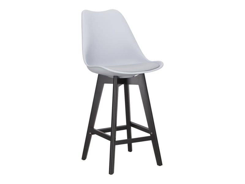 Stołek barowy Norden wood black low PP szary - Intesi