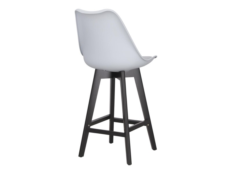 Stołek barowy Norden wood black low PP szary - Intesi