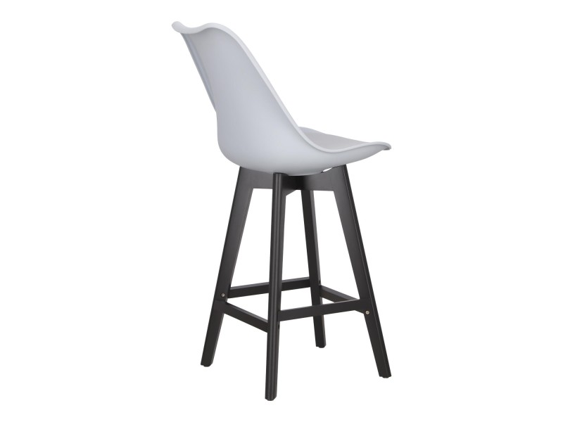Stołek barowy Norden wood black low PP szary - Intesi