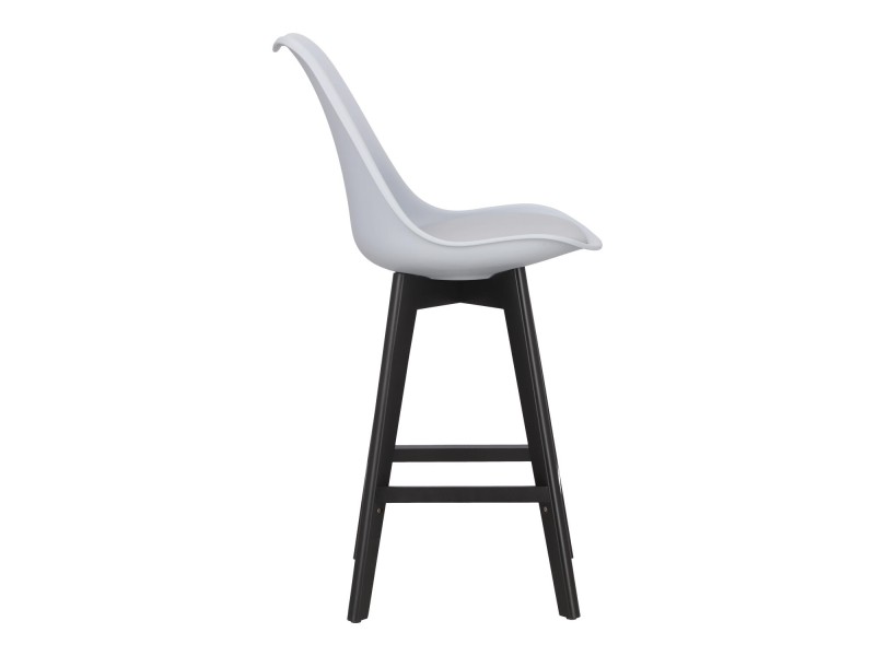 Stołek barowy Norden wood black low PP szary - Intesi