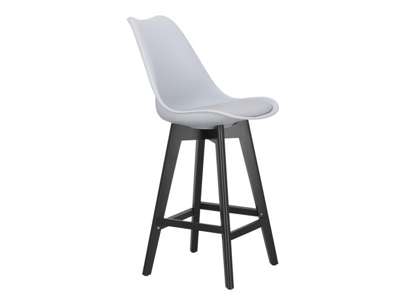 Stołek barowy Norden wood black low PP szary - Intesi