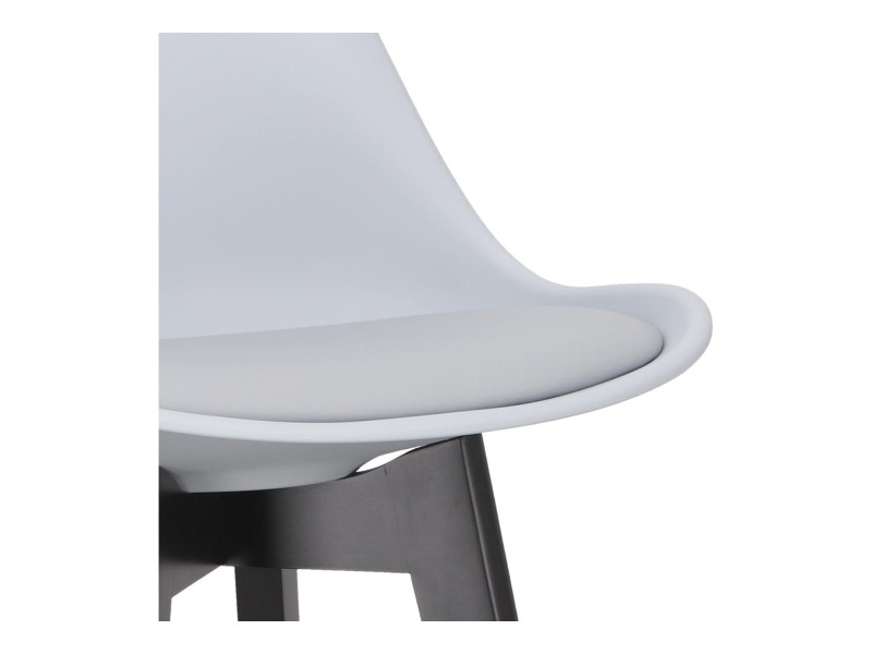 Stołek barowy Norden wood black low PP szary - Intesi