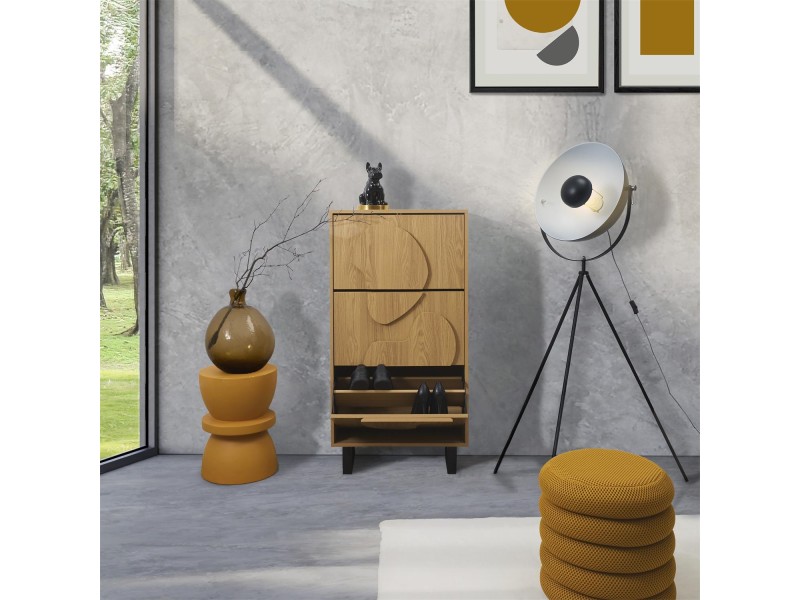 Szafka na buty Calypso dąb/czarna - Intesi