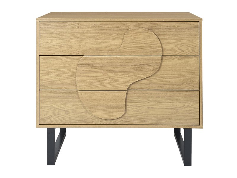 Komoda Calypso z 3 szufladami dąb/czarna - Intesi