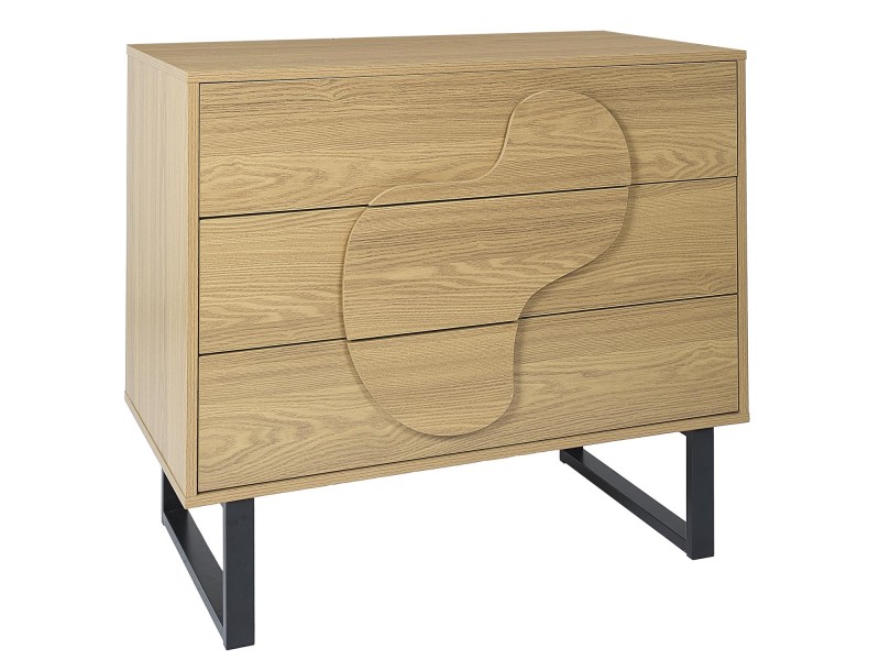 Komoda Calypso z 3 szufladami dąb/czarna - Intesi