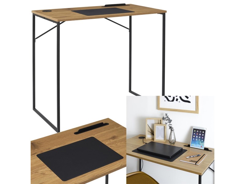 Biurko Link naturalne/czarne - Intesi