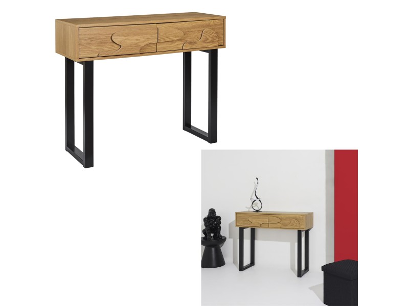 Konsola Calypso dąb/ czarna - Intesi