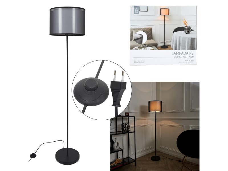 Lampa podłogowa Shade czarna - Intesi