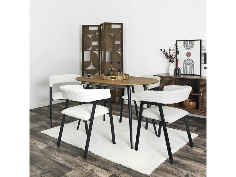 Krzesło Scott białe/czarne sztruks - Intesi