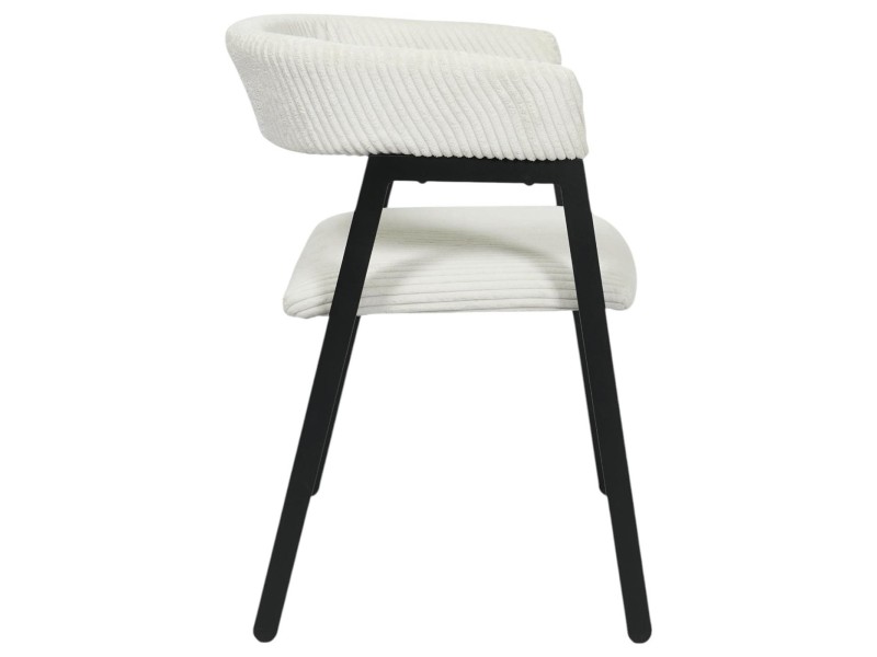 Krzesło Scott białe/czarne sztruks - Intesi