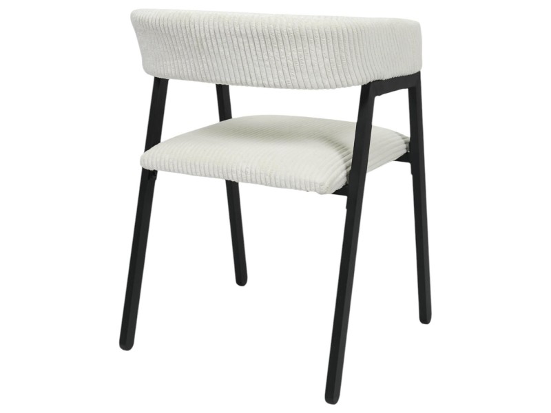 Krzesło Scott białe/czarne sztruks - Intesi