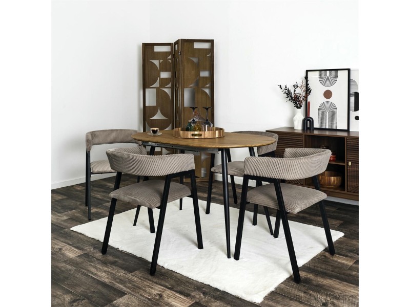 Krzesło Scott taupe/czarne sztruks - Intesi