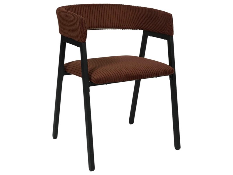 Krzesło Scott teracotta/czarne sztruks - Intesi