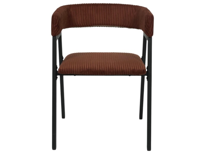 Krzesło Scott teracotta/czarne sztruks - Intesi