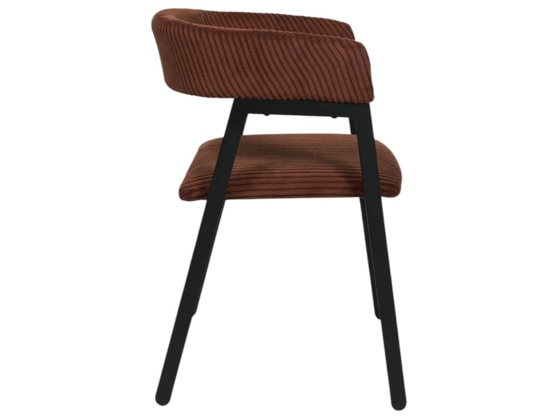 Krzesło Scott teracotta/czarne sztruks - Intesi